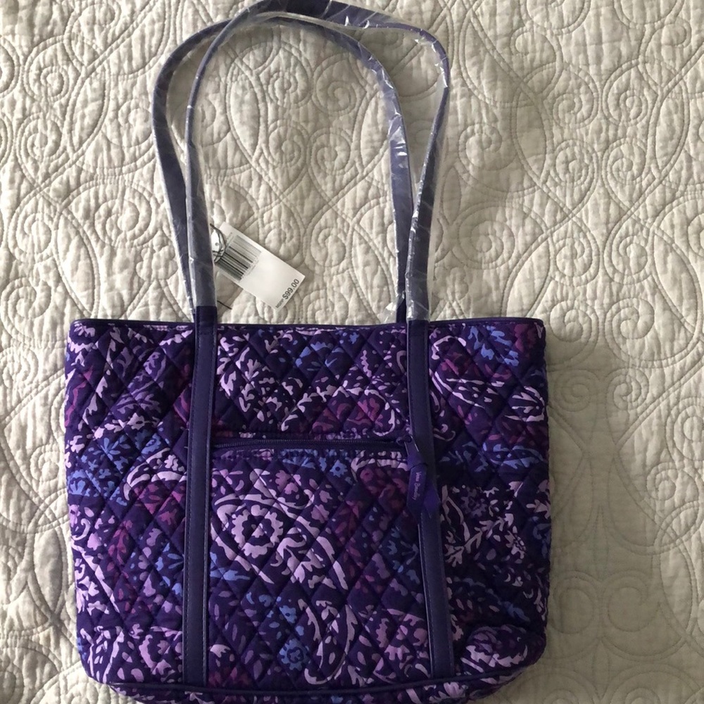 NWT Vera Bradley Trimmed Bradley Paisley Amethyst